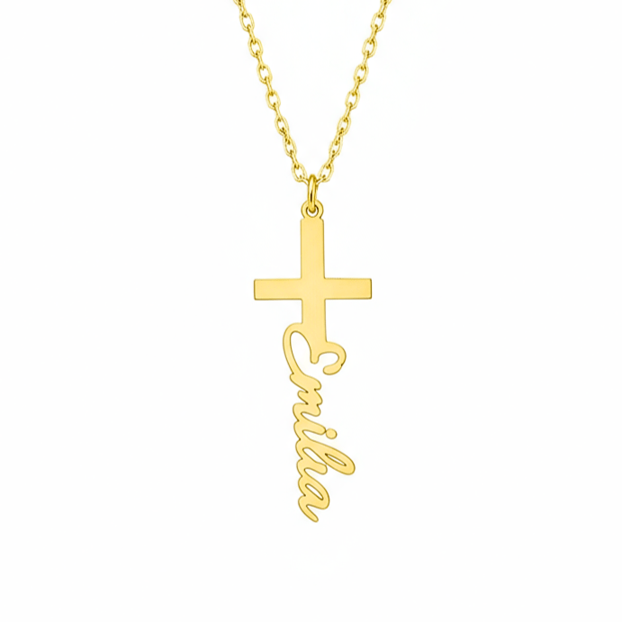 585er Gold Namenskette - Variante Kreuz - OTANTO