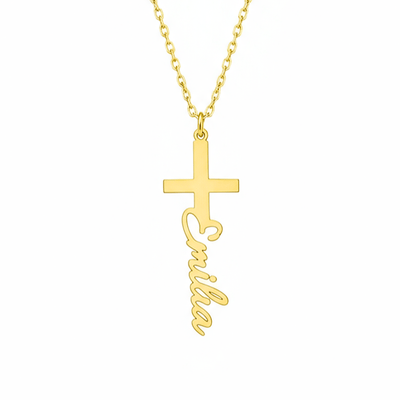 585er Gold Namenskette - Variante Kreuz - OTANTO