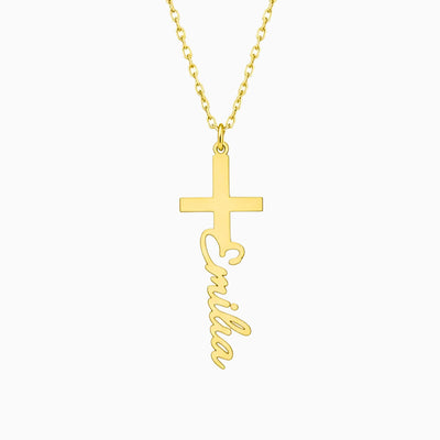 585er Gold Namenskette - Variante Kreuz