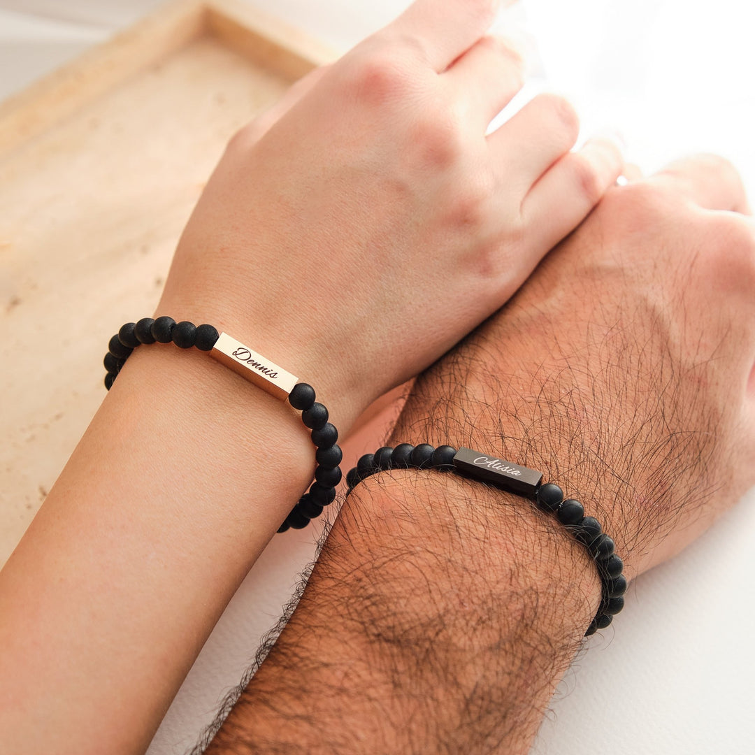 ID Perlen Partnerarmband mit Gravur | Einzigartig & Schn ID Perlen Partnerarmband mit Gravur | Einzigartig & Schn
