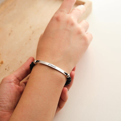 Partnerarmband mit schwarzen Perlen - OTANTO