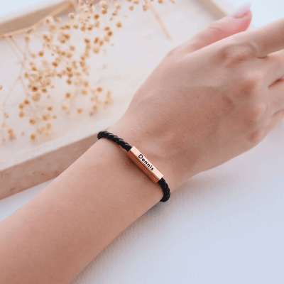 Schwarz Rose Magnetische Partnerarmbänder mit Gravur - OTANTO