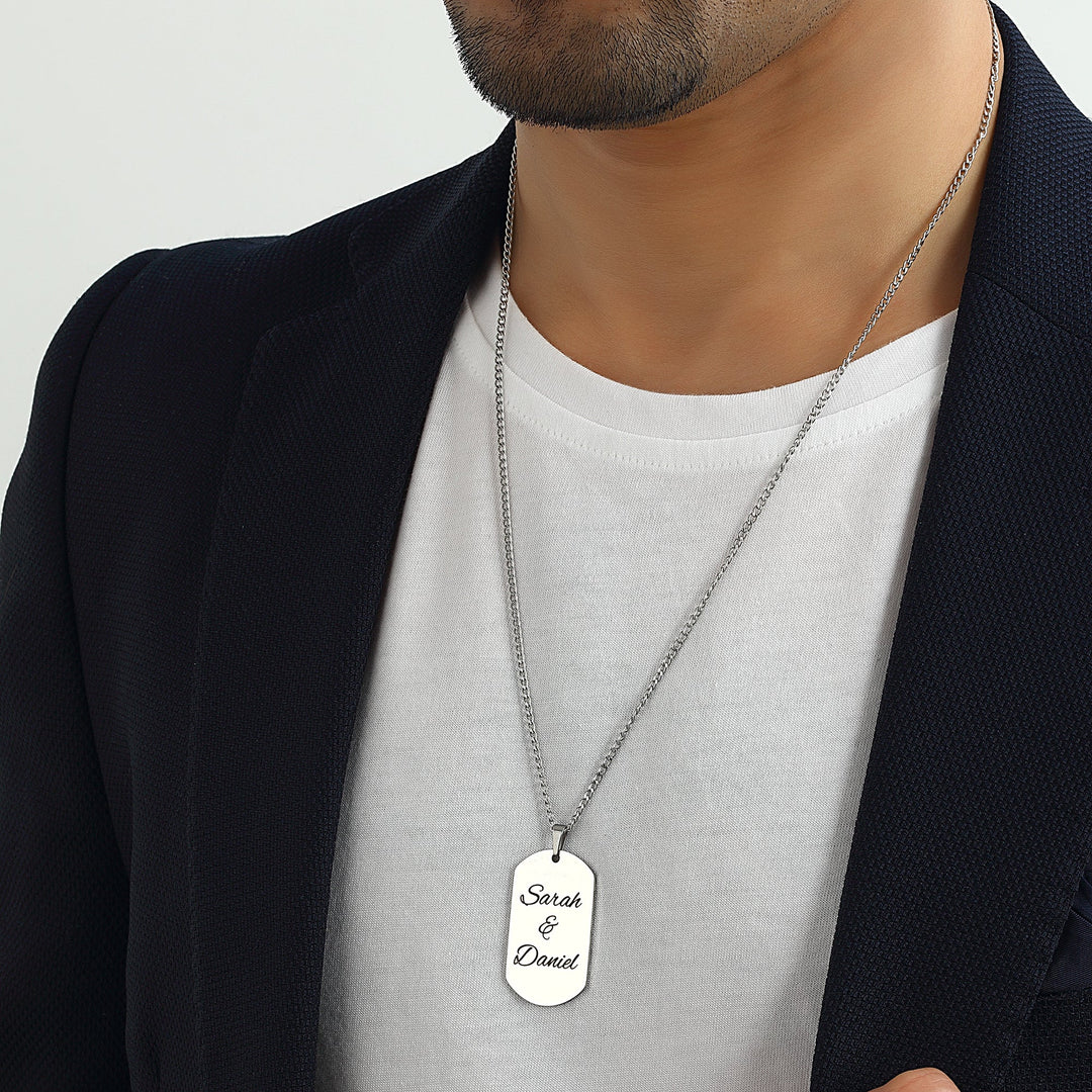 Tag chain necklace cheap