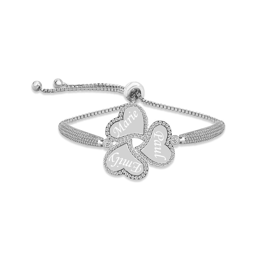 Zirkonia Herz Kleeblatt Armband - Otanto